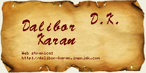 Dalibor Karan vizit kartica
